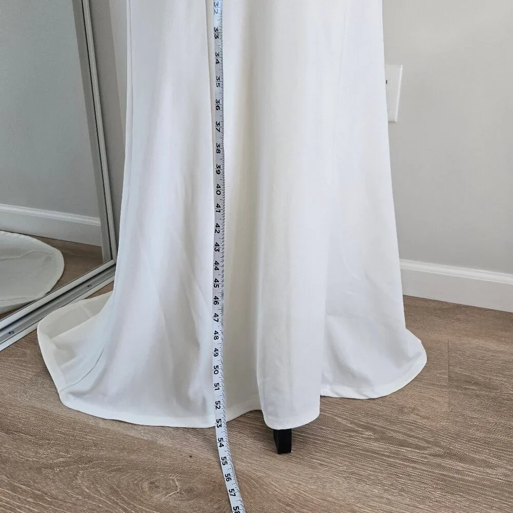 Lulus  White Sleeveless Button Back Mermaid Maxi Dress New With Tags $158 Flaw - Picture 10 of 17